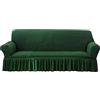 SPeesy Copridivano, 2 3 4 Posti Gonna Resistente, Copridivano con Gonna a Volant Elasticizzato Fodera per Divano Morbido Copripoltrona Universale Antiscivolo Copertura Divano Protezione (Color : #7, Size :