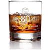 AMAVEL Tumbler da Whisky in Vetro con Incisione - 80 Anni - Buon Compleanno - Bicchieri Cocktail Personalizzati - Degustazione - Accessori Decorativi Casa - Idee Regalo Originali - Capacità: ca 320 ml