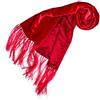 Lorenzo Cana 89093 - Sciarpa da donna double face con parte anteriore in velluto di seta, motivo floreale in damascato, 30 cm x 200 cm, colore: Rosso