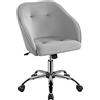 Yaheetech Sedia/Poltroncina Scrivania Ufficio con Ruote Girevole Imbottita in Velluto Altezza Regolabile Reclinabile Ergonomica Portata 136 kg Grigio Chiaro