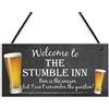 RED OCEAN Targa da appendere con scritta Welcome to the Stumble Inn (lingua italiana non garantita)