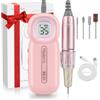 Madenia Fresa per Unghie 35000RPM, Lima per Unghie Elettrica Professionale Portatile, Senza Filo Fresa Manicure, USB Ricaricabile Fresa Unghie ,Velocità Regolabile, Nail Drill, Rosa