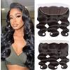 Rebasar Frontal Closure 13 x 4 Body Wave Transparent Swiss Lace Closure Capelli Umani Ondulati Lace Frontal Closure Free Part con Naturali Hairline per donna 12 pollici