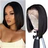 Jreitsere Parrucca Donna Corta Bob Wigs Human Hair 13x4 Lace Frontal Wig Natural Black Color Straight Lace Wig Unprocessed Brazilian Virgin Hair Wig For Women 14 Inch