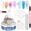 Supwee Solid Builder Gel per Unghie，60g Trasparente Antiaderente Gel Estensione Unghie Mani Grande Capacità Scultura Builder Gel Modelli 3D Intaglio Decorazione Nail Art Gel Duro