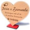 Faltec Targhetta a cuore con supporto in legno personalizzata codice spotify - idea regalo San Valentino - personalizzalo con i vostri nomi, la dedica che preferisci e la vostra canzone del cuore TARGA