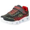 Skechers Boys, Sneaker, Charcoal Synthetic/Lime & Red Trim, 43 EU