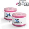 Cable Technologies Nastro Kinesiologico 5m x 5cm, 1/2/4 Rotoli Nastro Kinesiologico, X-PRO SPORT Kinesio Tape con e-book con esempi applicazione, Cerotto Muscolare, Taping Forte Resistente Elastico (2 X ROSA)