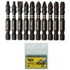 SabreCut 10 x SabreCut SCPC50_10 50 mm PZ2 PZ3 PH2 PH3 SL7 T15 T20 Set di punte per cacciavite a percussione a punta singola Pozidriv POZI Phillips n. 2 n. 3 Torx 15 20 per impieghi gravosi con custodia
