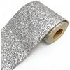 DHHOUSE Bordo per carta da parati glitterato grosso argento, bordo da parete con glitter (20 cm x 5 m, argento)
