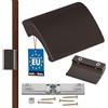 KOTARBAU Maniglia per porta del balcone, in alluminio, marrone, per terrazze, per balcone, per fumatori e porte, chiusura universale