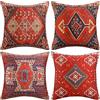 DakTou Copricuscini Federe cuscini Divano 45x45cm Astratto Etnico Turco Rosso Vintage Tappeto Motivo Fodera per Cuscino Decorativo per Divano Soggiorno Camera Salotto Sedia Maison Interni Esterni