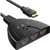 GANA HDMI Switch Sdoppiatore HDMI Splitter - (3 in 1 out) Supporta HD 1080P 3D, Switch HDMI per HDTV, Xbox, PS3, PS4, Apple TV, Fire Stick (con Cavo)