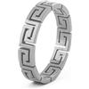 Akitsune Argius Anello | Greco Ornamenti Design Anello Donne Uomo Acciaio Filigrana meandro - Silver - 11 US