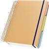 Yarotm Quaderno a Spirale A4 - Quaderni a Quadretti 5mm - 23.5x29.8cm Beige Notebook - Blocco Note 120 Fogli/240 Pagine - Taccuino Appunti A4 per Viaggiatori, Copertina Morbida e Spirale