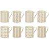 com-four® 8x tazze da caffè 180 ml in ceramica, tazzine da caffè retrò, vintage, tazze da tè - caffettiere - espresso, tazzine da caffè americano - tazzine in ceramica per bevande calde