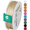 Halbach Seidenbänder Cordoncino premium (crema), larghezza 2 mm, lunghezza 50 m, prodotto in Germania e certificato Öko-Tex, cordoncino in raso lucido in acetato