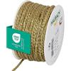 Halbach Seidenbänder Premium Gold | Larghezza: 4 mm Lunghezza: 25 m | Cordoncino per decorazioni | Cordoncino dorato per fai da te e confezioni regalo, colore: oro