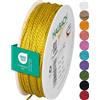 Halbach Seidenbänder Cordoncino di alta qualità (giallo), larghezza 2 mm, lunghezza 50 m, prodotto in Germania e certificato Öko-Tex, cordoncino in raso lucido in acetato