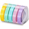 UniPlus 5x Nastro Compatibile di Ricambio per Embossing Tape Nastro per Etichette 3D di Colore Chiaro per Omega Home Junior Organizer Xpress Pro Office-Mate II Motex E-101 E-303 Embosser