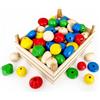 HESS SINCE 1990 Hess Holzspielzeug 14345 - Miscela Artigianale, KIGA-Mix, Perline di Legno Colorate per Il Crafting e Il Design