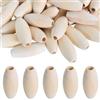 DecorDwell Perline Legno, Perline di Legno Ovali Naturali, 35*15mm, 50pcs, Naturale