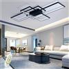 Qiaomao Plafoniera LED Soffitto Moderna, 65W Dimmerabile Plafoniera Lampada Da Salotto, Lampada Da Soffitto Nera, LED Lampadario Soggiorno con Telecomando, Applica Per Camera Da Letto, Cucina, Ufficio