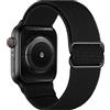 OXWALLEN Cinturino Intrecciato Compatible con Apple Watch Séries 42mm 41mm 40mm 38mm, Sportiva Nylon Regolabile Ricambio Elastica Cinturi per iWatch 10/9/8/7/6/5/4 SE 2/1, Black