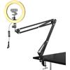 AYIZON Luce per selfie con supporto per webcam, 26 cm, anello luminoso con supporto a braccio compatibile con webcam Logitech C920 StreamCam C922 C930e C925e C615 Brio 500 300 100 4K