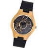 MicLee-orologio di moda semplice cinturino in pelle di vacchetta quadrante in acciaio inox quadrante in legno naturale per uomini e donne ultra-sottile moda casual