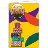 AFIE Biglietto di auguri di Natale allegro in rilievo del testo brillante con busta, 12 x 17,5 cm pacchetti regalo decorati illustrazione geometrica migliori auguri festa fine anno