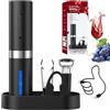 CIRCLE JOY Cavatappi Elettrico per Vino, set regalo 5 in 1 con apribottiglie ricaricabile, base di ricarica, tagliacapsule, versatore per vino e tappo sottovuoto