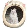 pologmase Letto semi-chiuso per gatti con una palla di peluche, ampio spazio per i gatti per dormire, morbido e morbido letto per gatti coperto con un tappetino lavabile e rimovibile