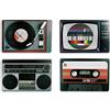 Out of the Blue - Nostalgic Retro HIFI Tovaglietta in Polipropilene, 29 x 0,9 x 40 cm, Modelli Assortiti - Pacco da 4