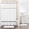 Hookless Monterey Tenda da Doccia, Poliestere, Bianco/Nero, W 71 x L 74 (1 Panels)