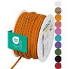 Halbach Seidenbänder Cordoncino premium (arancione scuro), larghezza 4 mm, lunghezza 25 m, prodotto in Germania e certificato Öko-Tex, cordoncino in raso lucido in acetato