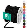 Halbach Seidenbänder Cordoncino di alta qualità (nero) | larghezza 6 mm lunghezza 10 m | Made in Germany e certificato Öko-Tex | cordoncino in raso lucido in acetato