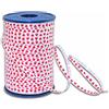 Präsent - Nastro con cuoricini, 5 mm x 500 m, motivo luna di miele, colore: Bianco/Rosso