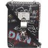 DKNY Borsa a Tracolla N/S, Donna, Graffiti Iconici Neri/Argento Elissa Small, Taglia Unica