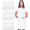 Utopia Kitchen Grembiule regolabile (confezione da 10) da cuoco, da cucina, da uomo, donna, cameriera, lavoro, con tasche, bianco, confezione da 10