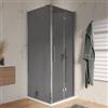 DEGHI Box doccia 85x85 cm a soffietto vetro anticalcare fumé e profilo cromo 195h - Flexy