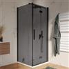 DEGHI Box doccia 85x85 cm a soffietto vetro anticalcare fumé e profilo nero opaco 195h - Flexy