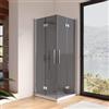 DEGHI Box doccia 85x85 cm doppio soffietto vetro anticalcare fumè e profilo cromo 195h - Flexy