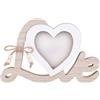 Viitech Cornice portafoto a forma di cuore con scritta Mr & Mrs, in legno, romantica, da tavolo, per matrimoni, fidanzamenti, anniversari, accessori decorativi