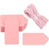 G2PLUS 100 PCS Etichette Regalo,Etichette in Carta Kraft,Etichette per Regali Artigianali con Spago in Juta per Bomboniere per Matrimoni,Compleanni,San Valentino e Artigianato(5x10cm)