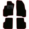 QUEMAR Tappetini Auto compatibili con Punto e Punto EVO 2009-2018/ Kit Tappeti in Moquette e Gomma su Misura (Set 2 Anteriori + 2 Posteriori)/Ricami e Colori Personalizzati (0 Ricami, Bordo Rosso)