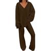 MJGkhiy Tuta In Maglia Donna Completa Calda 2 Pezzi Maglione E Pantaloni Di Lana Set Coordinati Abbigliamento Tinta Unita Tute Donna Da Casa Invernale Completa Curvy Tuta Da Casa
