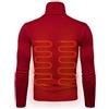 qiyifang Maglione da uomo a collo alto, maglione termico lavorato a maglia, tinta unita, maglione caldo rosso