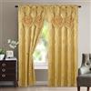 Elegant Comfort Aurora - Set di 2 tende con mantovana attaccata, effetto jacquard, 137 x 213 cm, colore: Oro