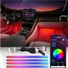 ATOTO Led Auto Interni con APP, 160 LED RGB Striscia Luci Abitacolo auto con 16 Milioni di Colori Commutabili, Modalità Musicali Cambia, Controllo indipendente di anteriore e posteriore, CI-FLT01